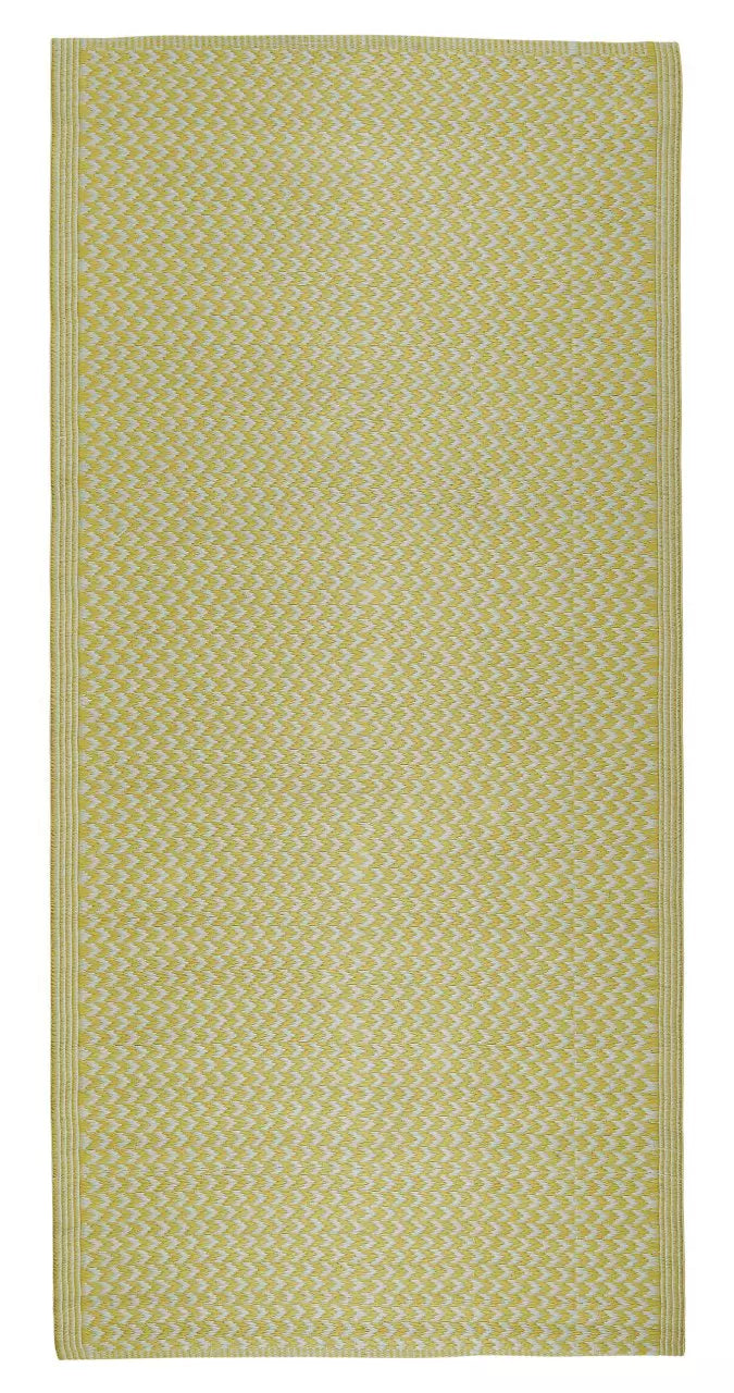 Matto 100 % polypropeenia 80 x180 cm kelta/valkoinen
