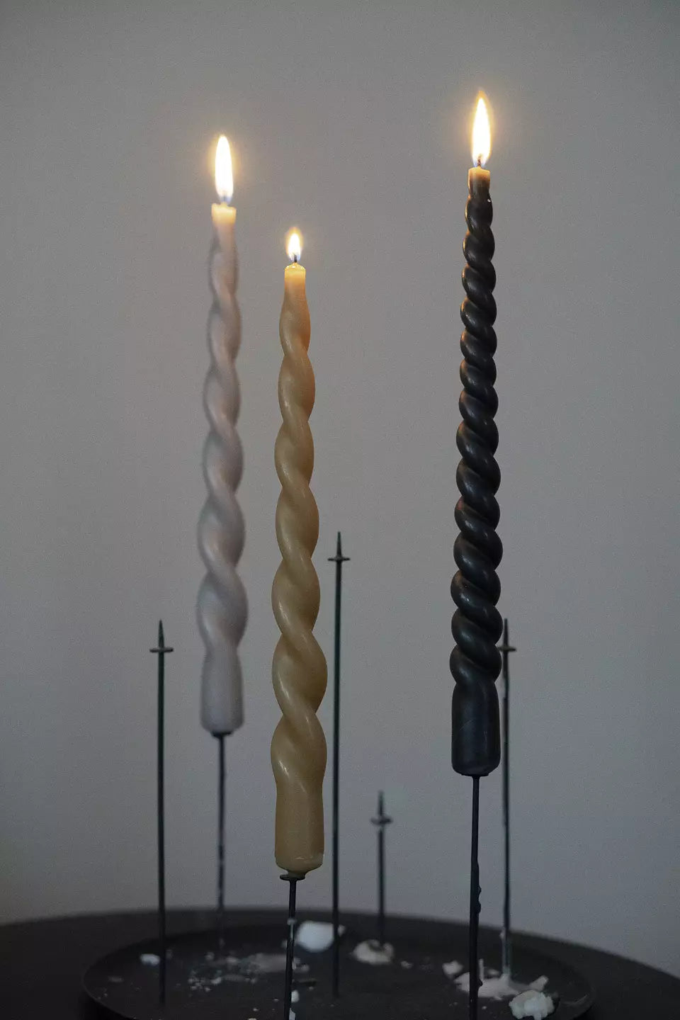 Vio Ljusfabrik kierrekynttilä 2 kpl, grafiitinharmaa