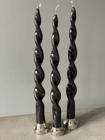 Vio Ljusfabrik kierrekynttilä 2 kpl, kiiltävä musta