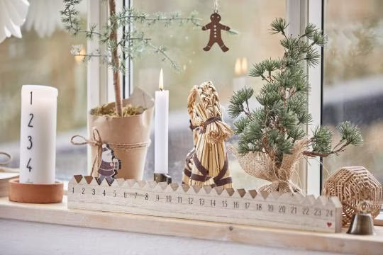 Ib Laursen Stillenat olkipukki 21,5 cm ruskea koristenauha