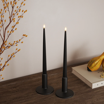 DELUXE Homeart, LED Kapea kynttilä kiiltävä 2 kappaletta (28 cm) musta