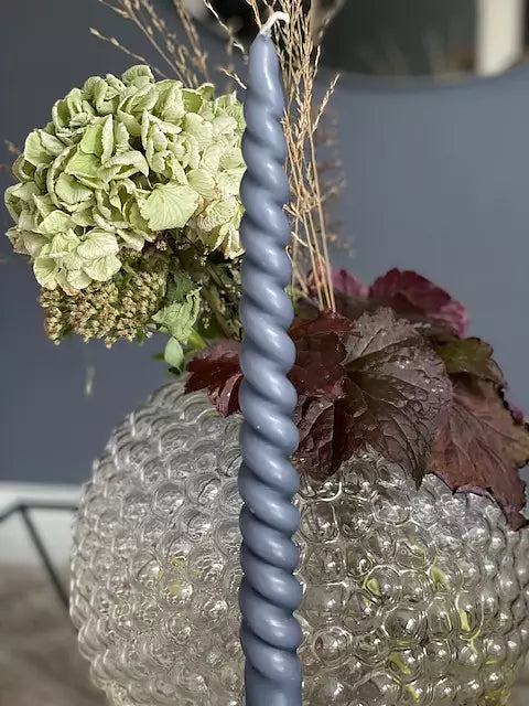 Vio Ljusfabrik kierrekynttilä 2 kpl, sinisenharmaa