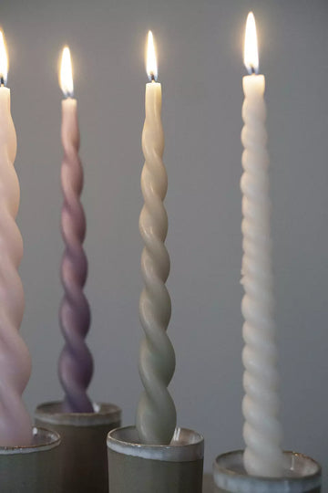 Vio Ljusfabrik kierrekynttilä 2 kpl, muta (mull)