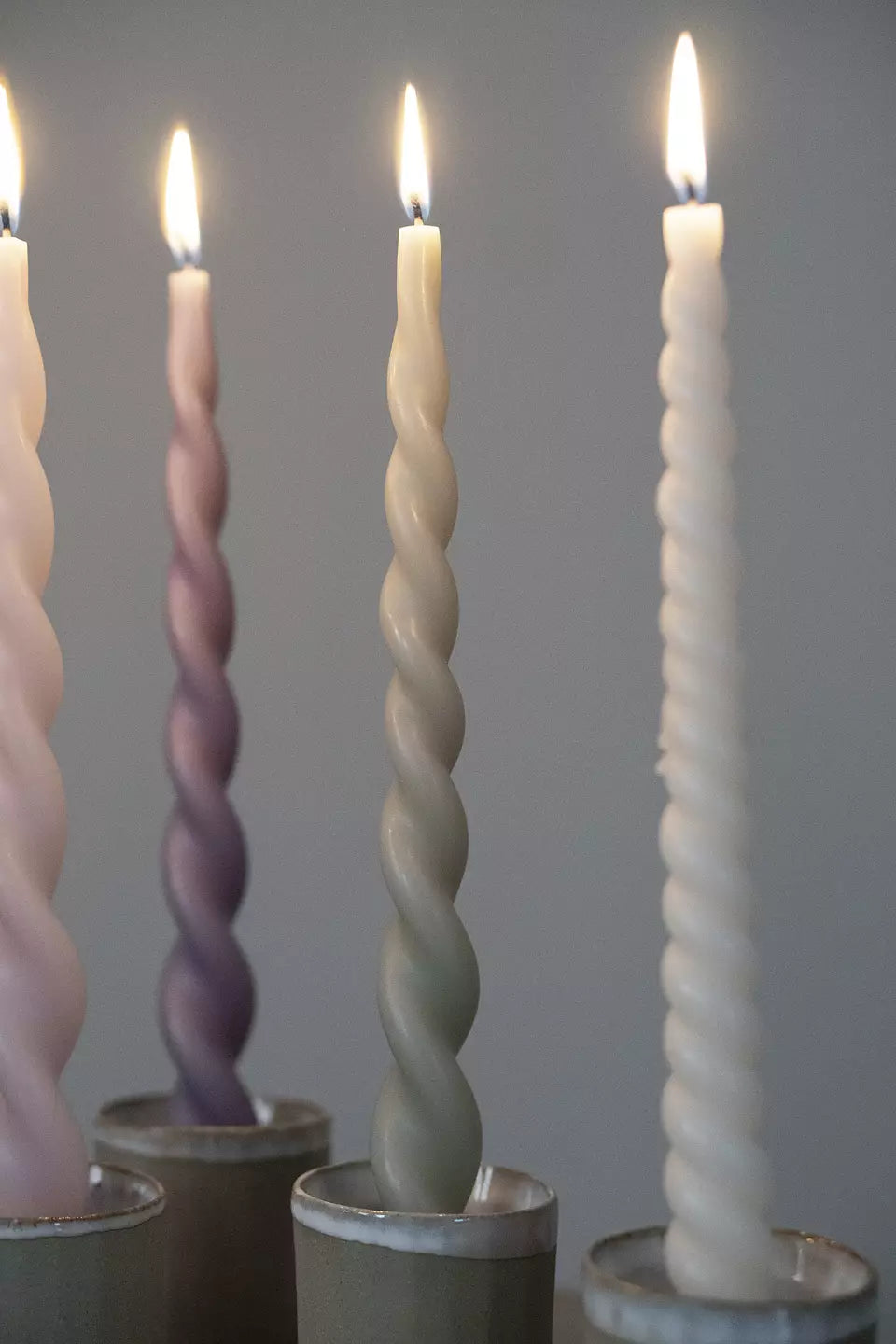 Vio Ljusfabrik kierrekynttilä 2 kpl, muta (mull)