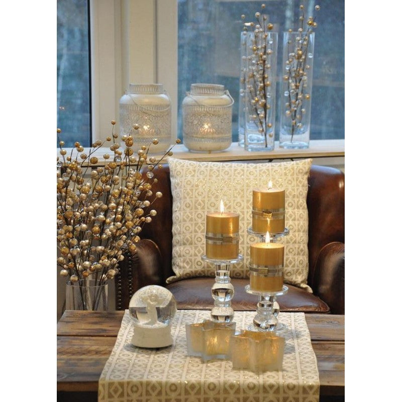 Finnmarin Pöytäkynttilä juhla 7 x 10 cm kulta