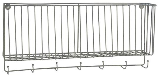 Seinäkori koukuilla metallia